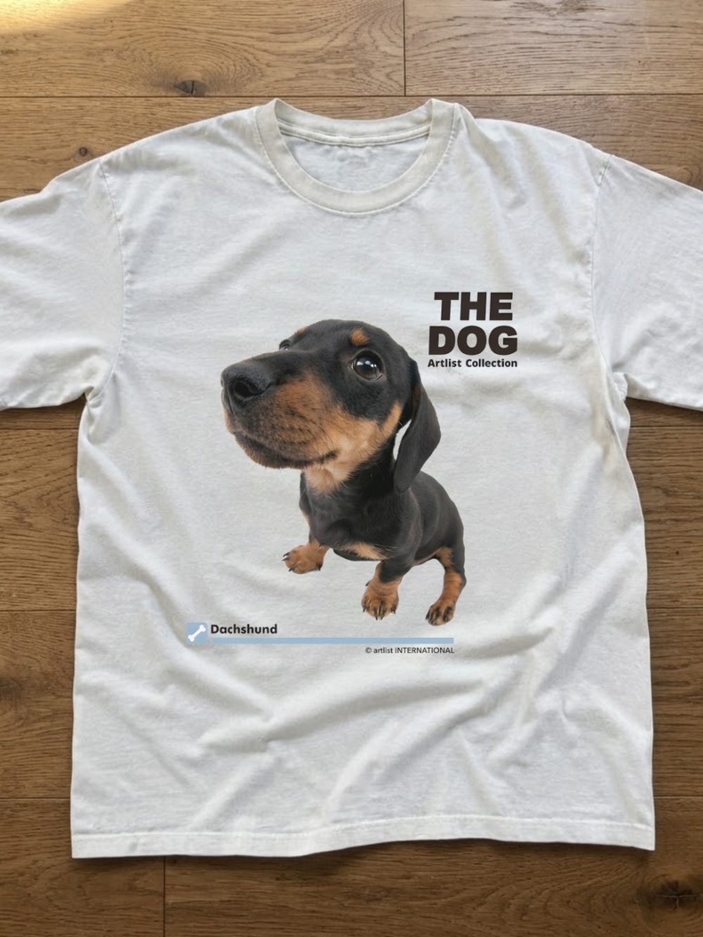 Gildan THE DOG Artist Collection Dachshund T-Shirt in White